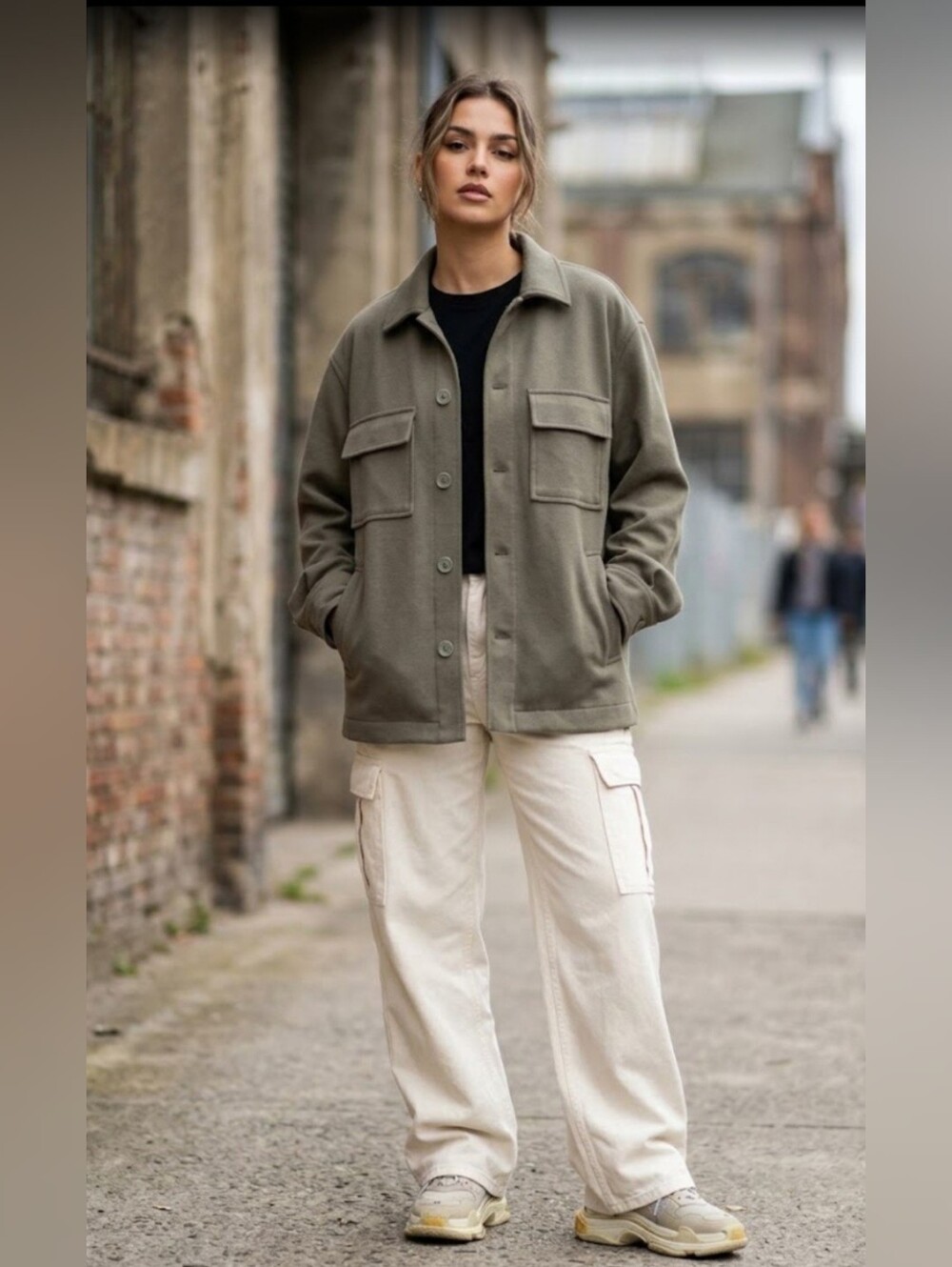 Olive Utility Shirt Jacket - Women